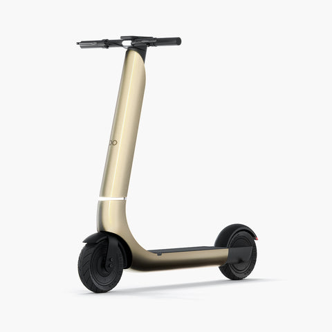 Gold electric scooter on a white background