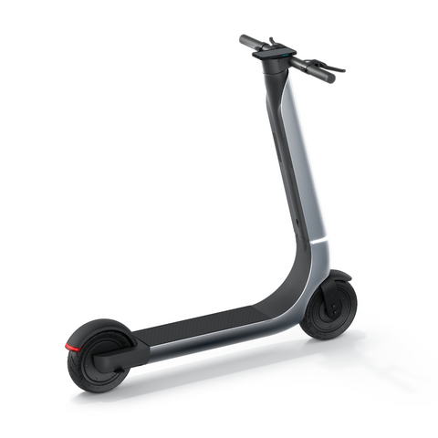 Black electric scooter on a white background