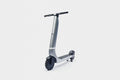 Silver scooter on a white background
