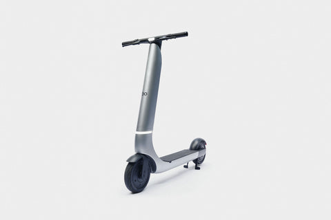 Silver scooter on a white background